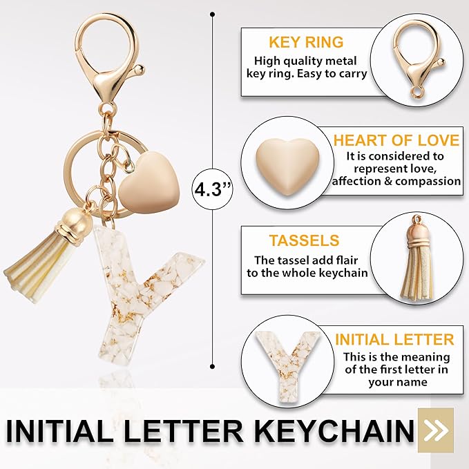 Initial Letter Keychain, Butterfly Keychain Cute Resin, Initial Keychain Backpack Charms, Key chain for Women, Girls