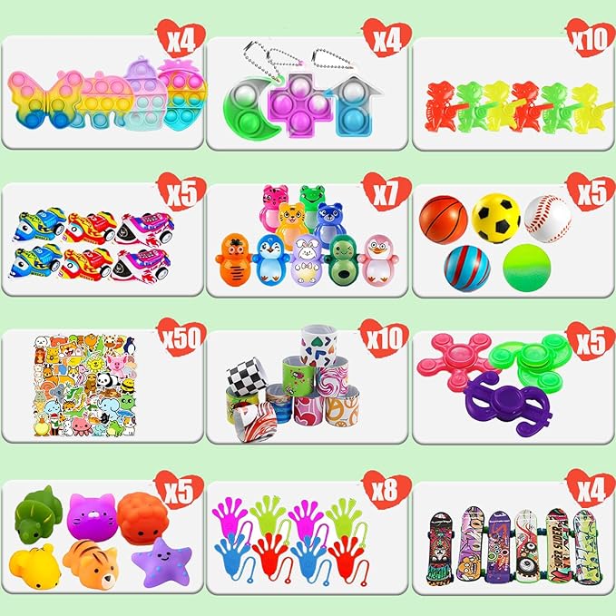 117 Pack Party Favors Toy Assortment Bundle for Kids,Birthday Bag Fillers Stocking Stuffers,Carnival Prizes School Classroom Rewards Treasure Box Toys Pinata Stuffers Goodie Bags Bulk Toys