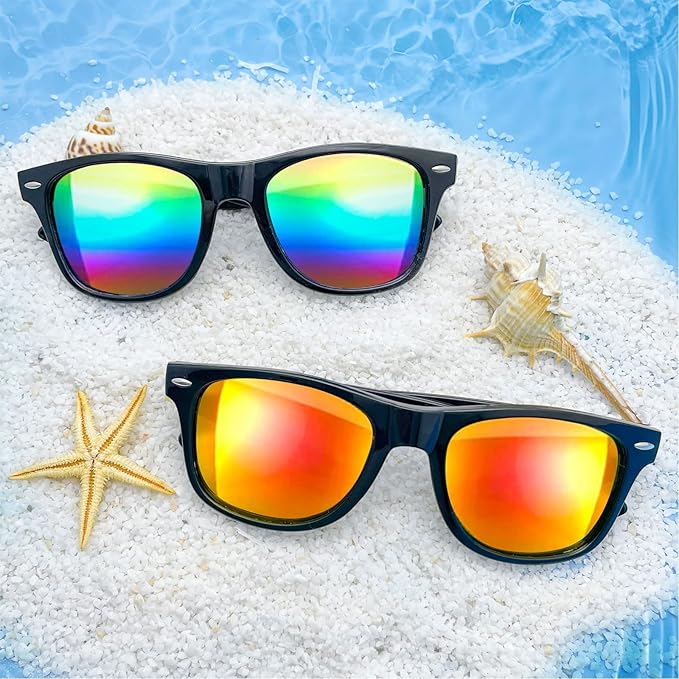 Pibupibu Neon Colors Party Favor Supplies Unisex Sunglasses Pack of 8
