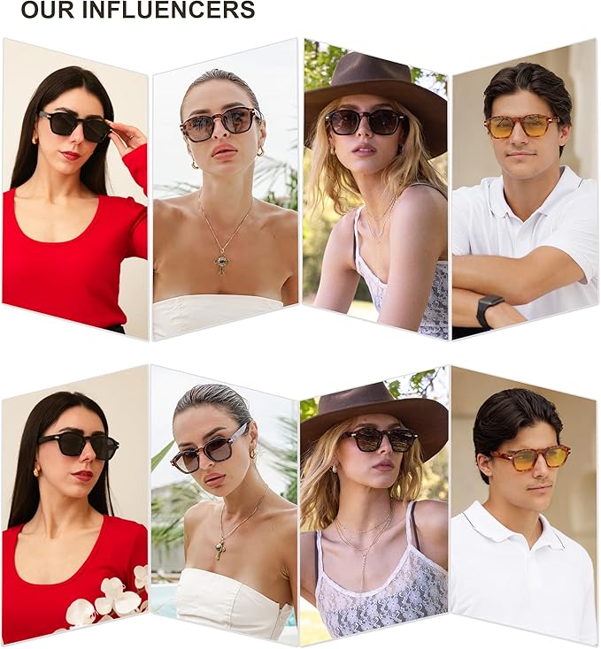 SOJOS Vintage Retro Square Polarized Sunglasses Men Standard Fit Trendy Womens Sun Glasses SJ2382