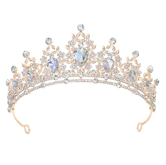Princess Tiara and Crown for Women Wedding Tiaras for Bridal girls Tiaras and Crystal Crowns Rhinestone Headband Metal Hair Accessories for Costume Birthday Party Prom
