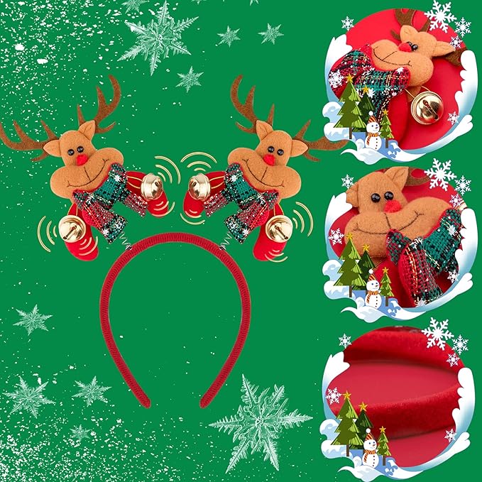 BQTQ 15 Pieces Christmas Headbands Party Hats Headbands for Christmas Holiday Favour