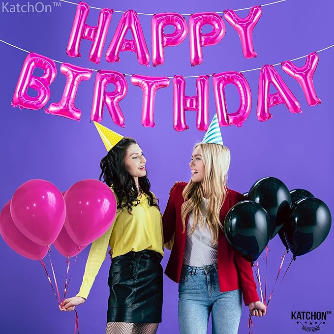 KatchOn, Hot Pink Huge 16" Birthday Balloon, Self Sealing, Reusable, for Girls Party Decorations