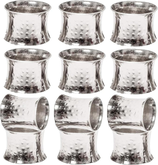 Silver Napkin Rings-12 PCS Heavy Duty Metal Spiral Napkin Rings, Handcrafted Napkin Holders Buckles for Family Dinner, Wedding, Party,Table Decorations - CLEENTABLE
