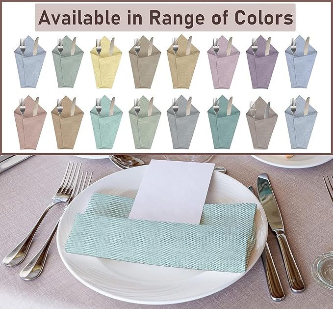 Ruvanti Cloth Napkins Set of 6, 18x18 Reusable Napkins Cloth Washable, Soft & Durable Table Napkin, Poly Cotton Fabric Dinner Napkins for Parties, Christmas, Thanksgiving, Weddings - Baby Blue