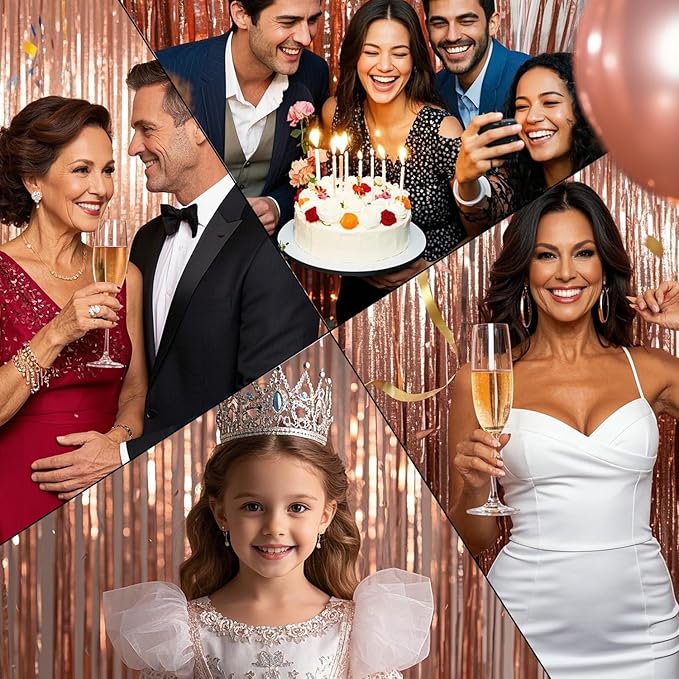 56th Birthday Decorations For Women, 56 Year Olds Happy Birthday Banners Party Decor Foil Fringe Curtains Heart Star Confetti Balloons, 56th Rose Gold Party Supplies for Girls Women Her