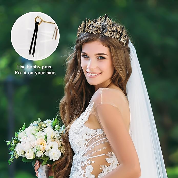 TAROSE Crowns for Women and Girls, Queen Crystal Gold Silver Tiaras with White Rhinestone and Combs, Goddess Crown for Wedding Bride Birthday Princess Bridal Shower Hair Accessories for Women