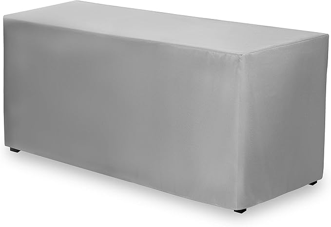 Gee Di Moda Fitted Tablecloth - 48 x 30 Inch Silver Fitted Table Cloth for 4 Foot Rectangle Table - Heavy Duty Washable Fabric - for 4 Ft Buffet Table Holiday Party Dinner Wedding & Trade Show