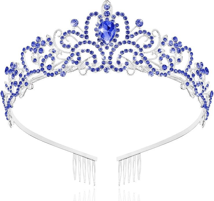 TAROSE Crowns for Women and Girls, Queen Crystal Gold Silver Tiaras with White Rhinestone and Combs, Goddess Crown for Wedding Bride Birthday Princess Bridal Shower Hair Accessories for Women