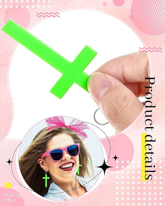 Blulu 80s Accessories for Women Dress Costume Lace Headband Earrings Fishnet Gloves Necklace Bracelet