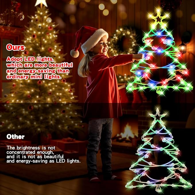 Christmas Window Silhouette LED Lights Decorations, Pack of 2 Sign Lighted Snow Man and Christmas Tree for Holiday Indoor Wall Door Glass Decor