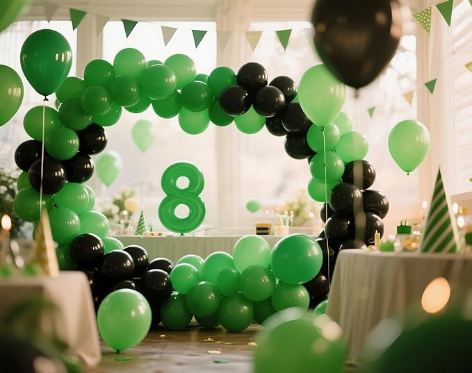 Green Balloons 145pcs Different Sizes 18 12 10 5 Inch for Birthday Wedding Baby Shower Jungle Summer Theme Anniversary Celebration Decoration