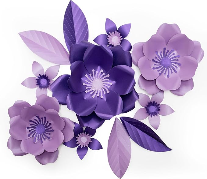 Giant Paper Flowers Kit - DIY Flower Craft Set for Backdrop, Party & Nursery Decor - Ready-to-Assemble Precut Flowers with Leaves & Instructions - Reusable Large Flower for Decoration & More