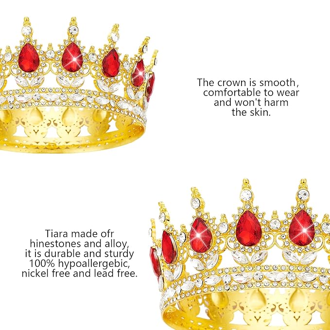 Queen Crown Rhinestone Wedding Crowns and Tiaras for Women Costume Party Hair Accessories Princess Birthday Crown Crystal Bridal