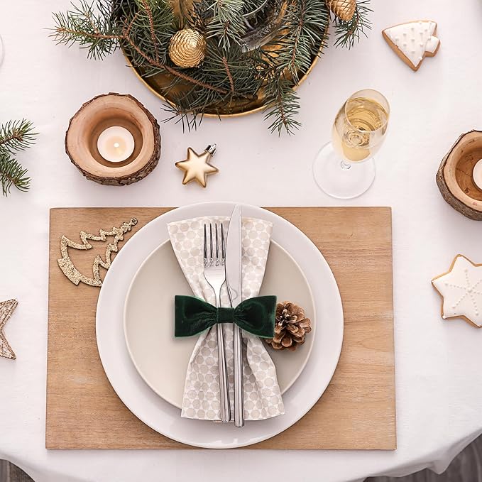 Yilloog 3/8'' 1'' 2'' 90 Yards Christmas Velvet Ribbon Vintage Satin Fabric Velvet Ribbon Roll for Christmas Tree Ornaments Decoration Gift Wrapping Bow DIY Crafts (Green)