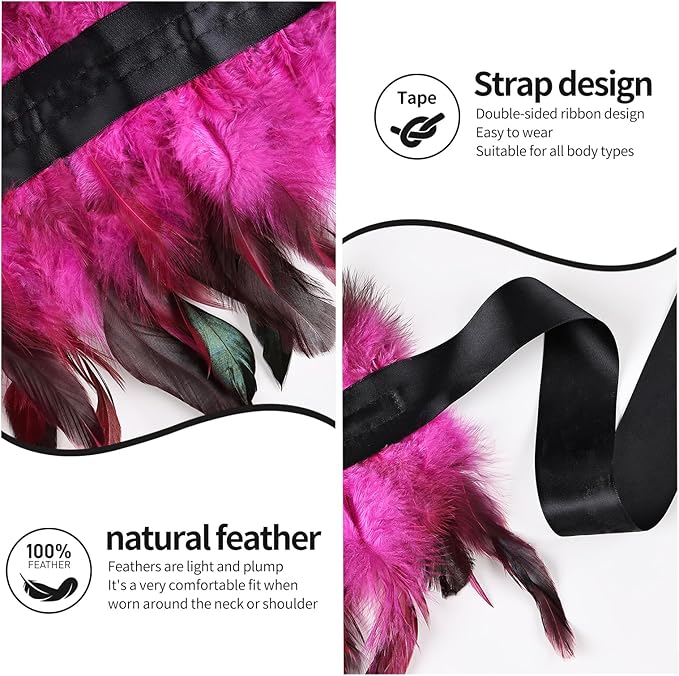 Gothic Natural Feather Shrug Feather Shawl Wrap Cape Victorian Collar for Halloween Cosplay Party Costume Accessories