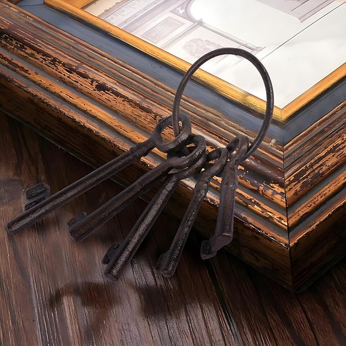 Cast Iron Keys Decor Vintage Pirate Keys Skeleton Keys For Antique Style Treasure Chest Keys Set Halloween Prop