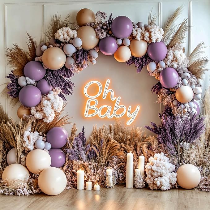 PartyWoo Dusty Purple Balloons 100 pcs Different Sizes of 18 12 10 5 Inch Dark Purple Latex Helium Balloon Arch Kit Garland for Baby Shower Halloween Butterfly Birthday Party Decorations Purple-F50