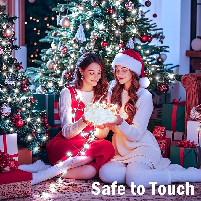 SAUIRS 190FT 500 LED Christmas Lights Outdoor String Lights with 8 Modes Timer Waterproof Fairy Light Plug in for Outside Indoor Party Xmas Palm Tree Yard Wedding Decorations(Cool White)