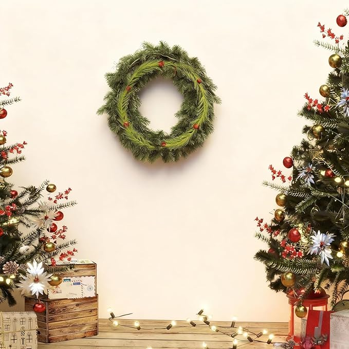 24 Pcs Christmas Tree Topper, 16 Inch Faux Pampas Grass with Ball/Star/Cap/Boot for Christmas Tree Decorations, Christmas Home Wreath Craft Decoration Supplies