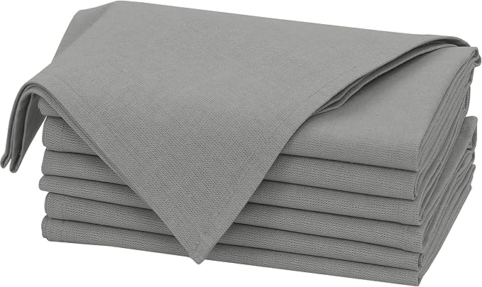 Ruvanti Linen Napkins Set of 6, 18x18 Cloth Napkins, Cotton Linen Blend Napkins Cloth Washable, Soft, Reusable Dinner Napkins for Wedding, Parties, Christmas, Thanksgiving, Everyday Use - Wild Dove