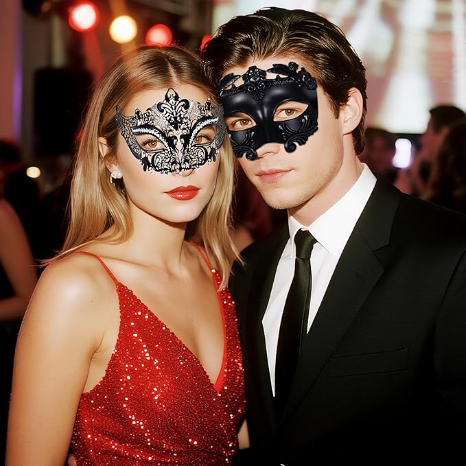 OIDEA Masquerade Mask for Couple - Roman Greek Venetian Mask Halloween Prom Party Costume Ball Mardi Gras Mask for Women Men
