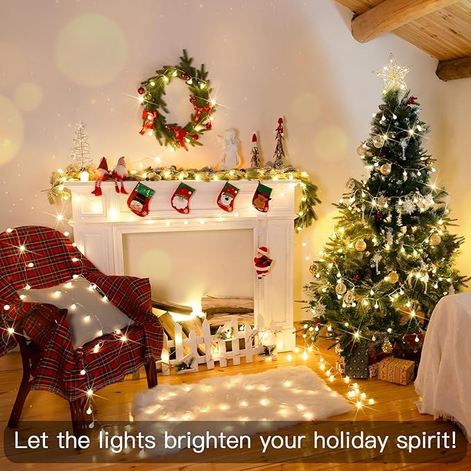 suddus Globe String Lights for Bedroom, 100 Led Fairy Lights Plug in, String Lights Indoor for Christmas Tree, Classroom, Wall, Window, Wedding, Party, Thanksgiving Decor, Warm White