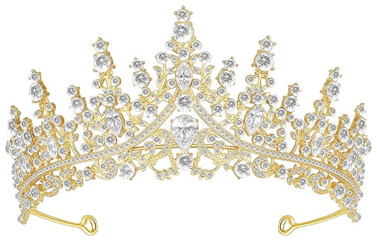 Tiara Crown for Women, Queen Tiara for Birthday Prom Bridal Party Custome Gold