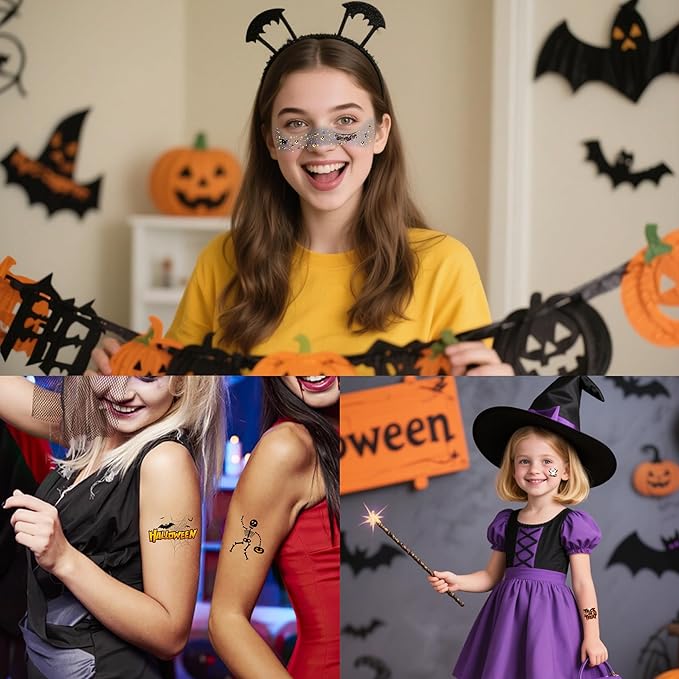 20 Pcs Halloween Makeup Decorations,DIY Halloween Glitter Freckles Face Tattoos Stickers,Sparkle and Waterproof halloween Rave Accessories Face Paint Makeup Kit for Women, Kids, Party Supplies