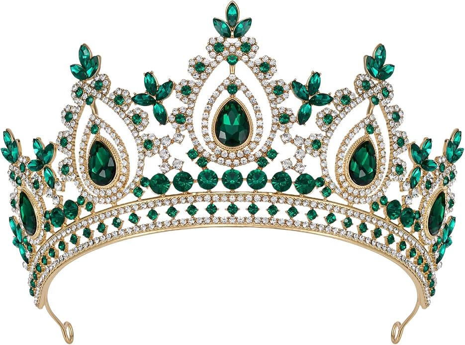 SWEETV Queen Crown for Women,Wedding Tiara for Bride,Princess Tiara,Quinceanera Pageant Crown Diadem