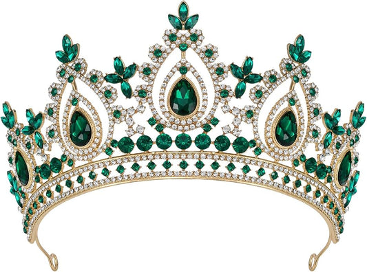 SWEETV Queen Crown for Women,Wedding Tiara for Bride,Princess Tiara,Quinceanera Pageant Crown Diadem