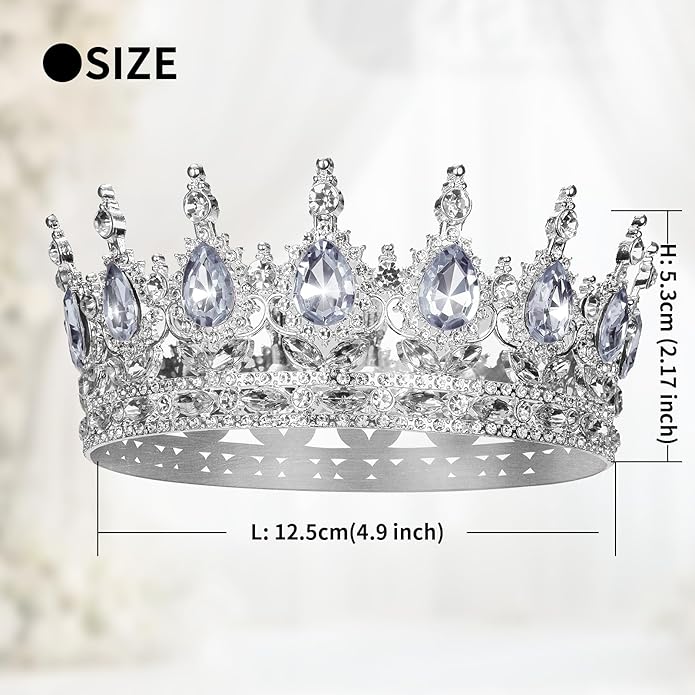 Crown for Women Crystal Rhinestone Wedding Tiara Queen Hair Accessories for Birthday Prom Pageant Princess Headband