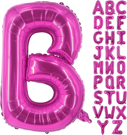 Lovoir 40 Inch Large Hot Pink Letter B Balloons Big Size Jumbo Mylar Foil Helium Balloon for Birthday Party Celebration Decorations Alphabet Hot Pink B