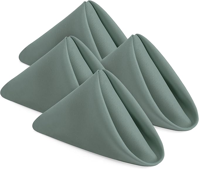 Utopia Home [24 Pack, Light Grey] Cloth Napkins 17x17 Inches, 100% Polyester Hemmed Edges, Washable and Reusable Ideal for Parties, Weddings and Dinners