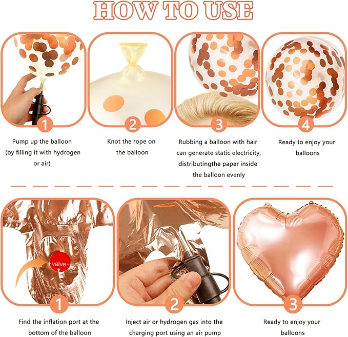ZERODECO Rose Gold Birthday Party Decorations, Happy Birthday Banner Rose Gold Fringe Curtain Paper Pompoms Foil Confetti Balloons for Women Girls Princess Party