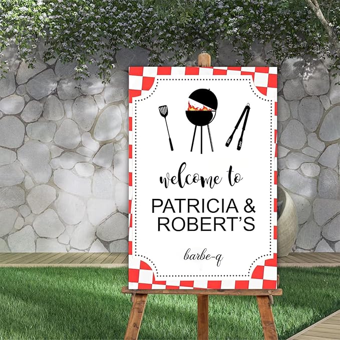 BBQ Sign, Personalized Welcome Sign, 12' x 18', PVC, Weather Resistant