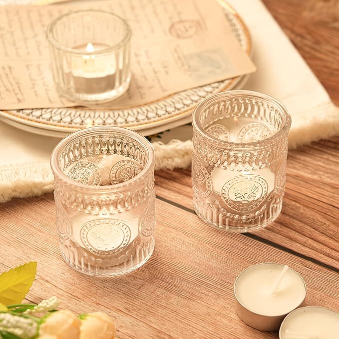 30pcs Clear Votive Candle Holders, 2x2.5in Clear Glass Tea Light Candle Holder for Home, Votives for Fall Wedding Decor, Party, Christmas Decor & Gifts