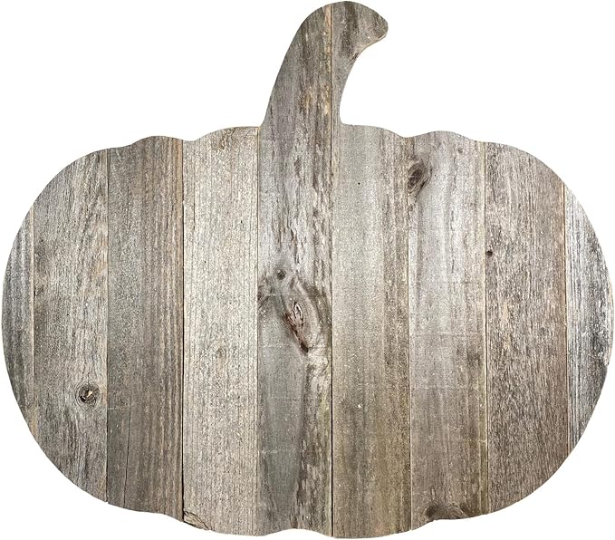 BARNWOODUSA Rustic Farmhouse Wood Pumpkin Fall Harvest Wall Décor for Autumn, Thanksgiving, Halloween, DIY Décor Natural Weathered Gray 24 inch pumpkin Reclaimed and Recycled Wood