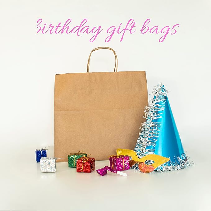 JET PAPER BAGS - 11x7x12 Inch [250 Pcs] Brown Paper Bags with Handles Prime for Takeout, Grocery, Goody, Retail, Party, Gifts, Weddings