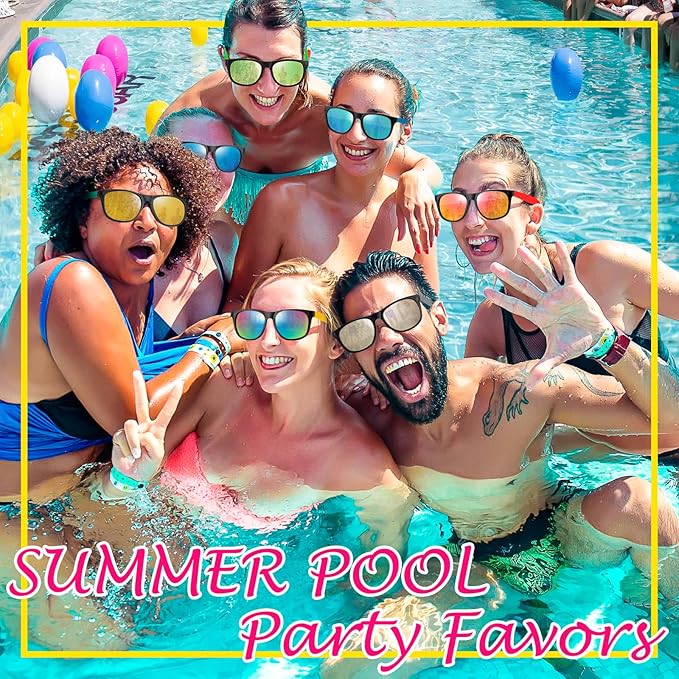 36 Pack 12 Color Neon Kid Sunglasses Bulk Party Favor for Kid Adult Boy Girl,80s Retro Style Plastic Toddler UV400 Toy Sunglasses Summer Beach Pool Birthday Graduation Party Classroom Prize