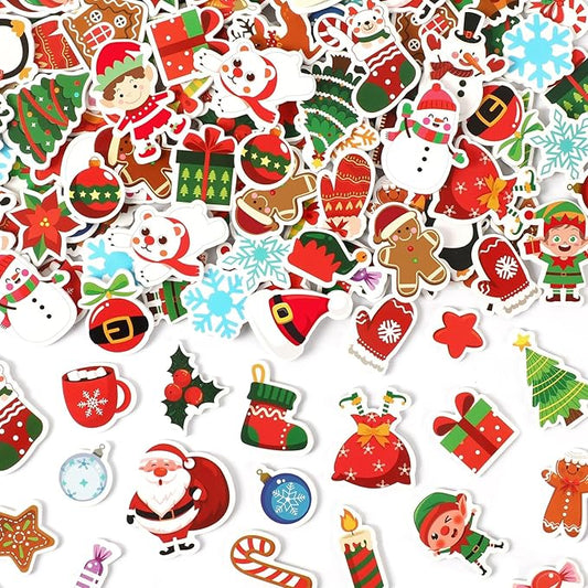 JULBEAR 300 Pcs Christmas Foam Sticker, Self Adhesive Puffy Scrapbook Stickers for Christmas Party Favors DIY Crafts Winter Holiday Decorations