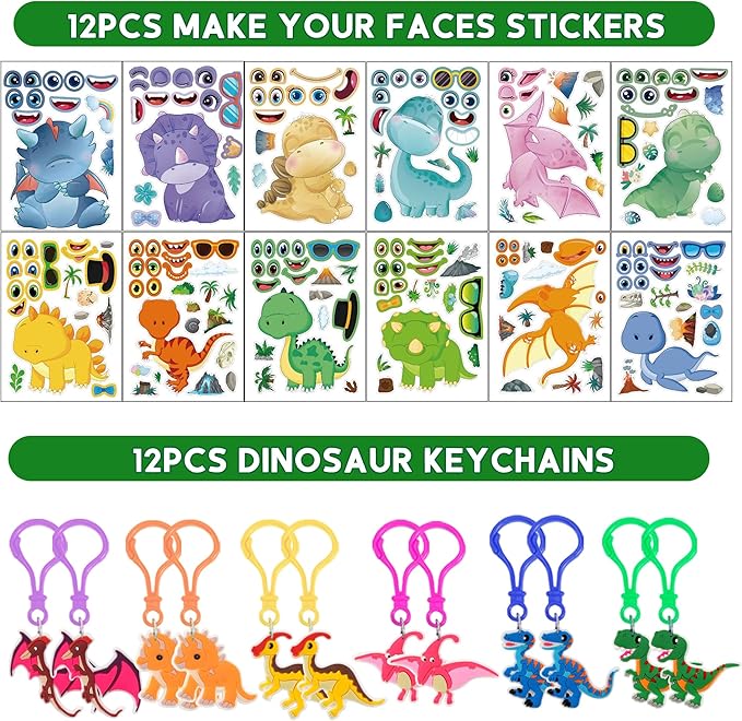 320PCS Dinosaur Birthday Party Decorations Favors Supplies, Dino Goodie Bags Fillers Stuffers for Kids Birthday Gifts