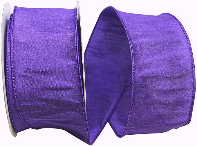 Reliant Ribbon 92975W-064-40H Dupioni Supreme Wired Edge Ribbon, 2-1/2 Inch X 20 Yards, Purple