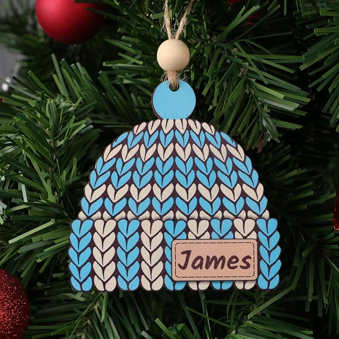 Personalized Name Ornaments for Christmas Tree, 2025 Wooden Custom Family Christmas Ornaments,4" Xmas Tree Decoration for Kids Baby Boy Girl