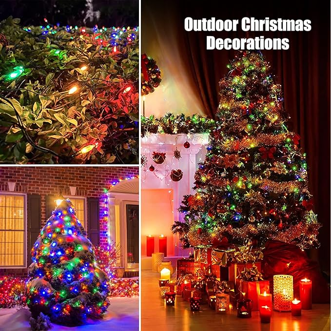120Led Christmas Net Lights Outdoor 5ft x 6ft Connectable, 8 Modes Waterproof Black Wire 29V Plug in Mesh Net Christmas Lights for Garden, Yard, Bushes, Trunk, Xmas Tree Decor (Multicolor)