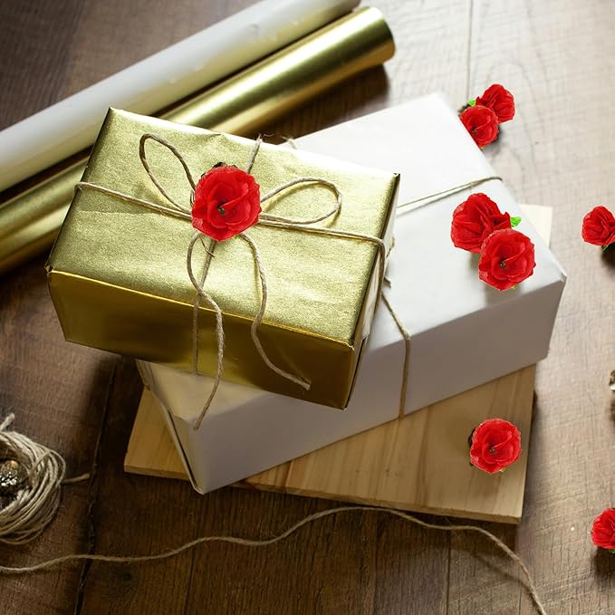 100Pcs 1.3 Inches Mini Red Roses Artificial Flowers Mini Rose Flowers for Crafts Fake Small Silk Rose Head for Wedding Bouquet DIY Party Table Centerpieces Decor