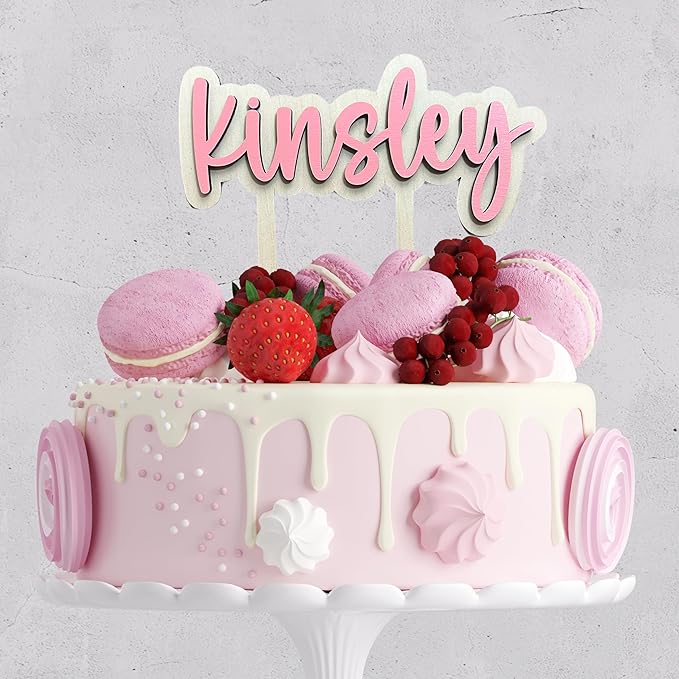 Personalized Name Cake Topper, Custom Baby Shower, Birthday Party Decor with 2 Sizes 5.5" x 6", Many Fonts and Colors