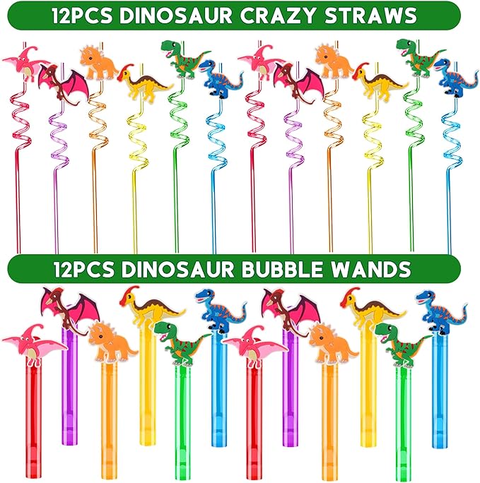 320PCS Dinosaur Birthday Party Decorations Favors Supplies, Dino Goodie Bags Fillers Stuffers for Kids Birthday Gifts
