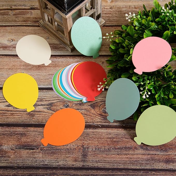 360 Pcs Balloons Paper Balloon Cutouts 3.9 Inch Assorted Colors Die-Cut Hot-Air Balloon Shapes for Classroom Bulletin Boards, DIY Crafts, Party & Office Decoration