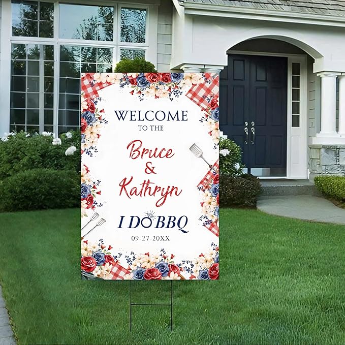 Personalized I Do BBQ Welcome Sign, I Do BBQ Sign, I Do BBQ Wedding Shower Sign, BBQ Engagement Party Sign, Couples Shower BBQ Sign, Welcome To The I Do BBQ Party Sign, I Do BBQ Decorations
